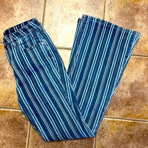 Striped flare jeans